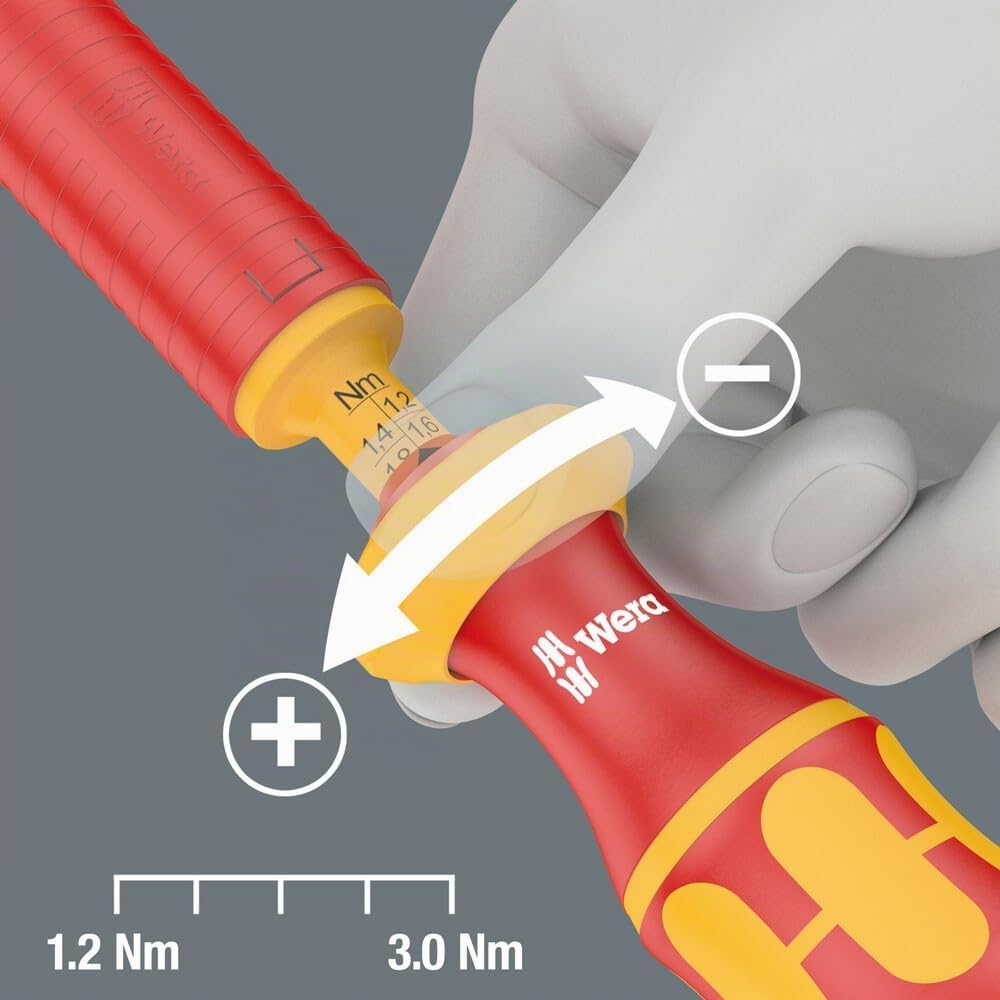 Tournevis Dynamométrique Wera 7441 VDE 9 mm Hex 1.2-3.0 Nm Rouge