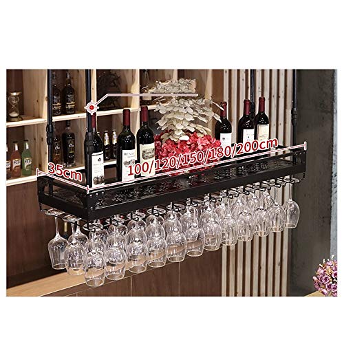 Bouteille de vin de plafond noir MU pour optimiser l'espace des petits bars