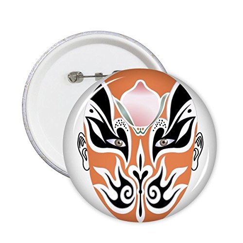 Masque visage coloré opéra de Pékin en badge bouton et motif illustration culturelle chinoise