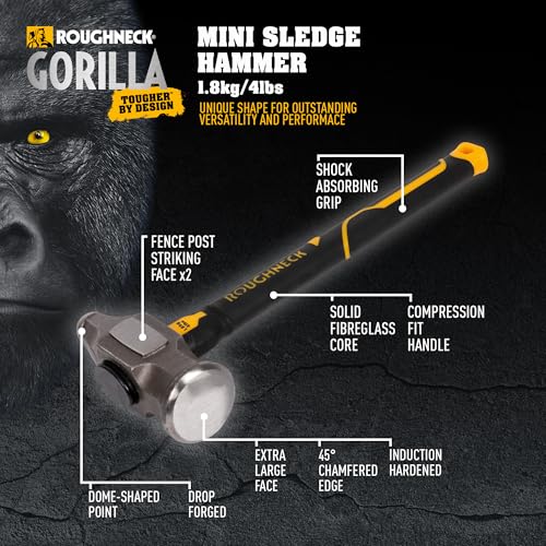 Miniatura 3 de Roughneck Gorilla Rou65804 - Martillo De Trineo Fibra De Vidrio, 4 Libras 4 Libras, Mango De Compresión