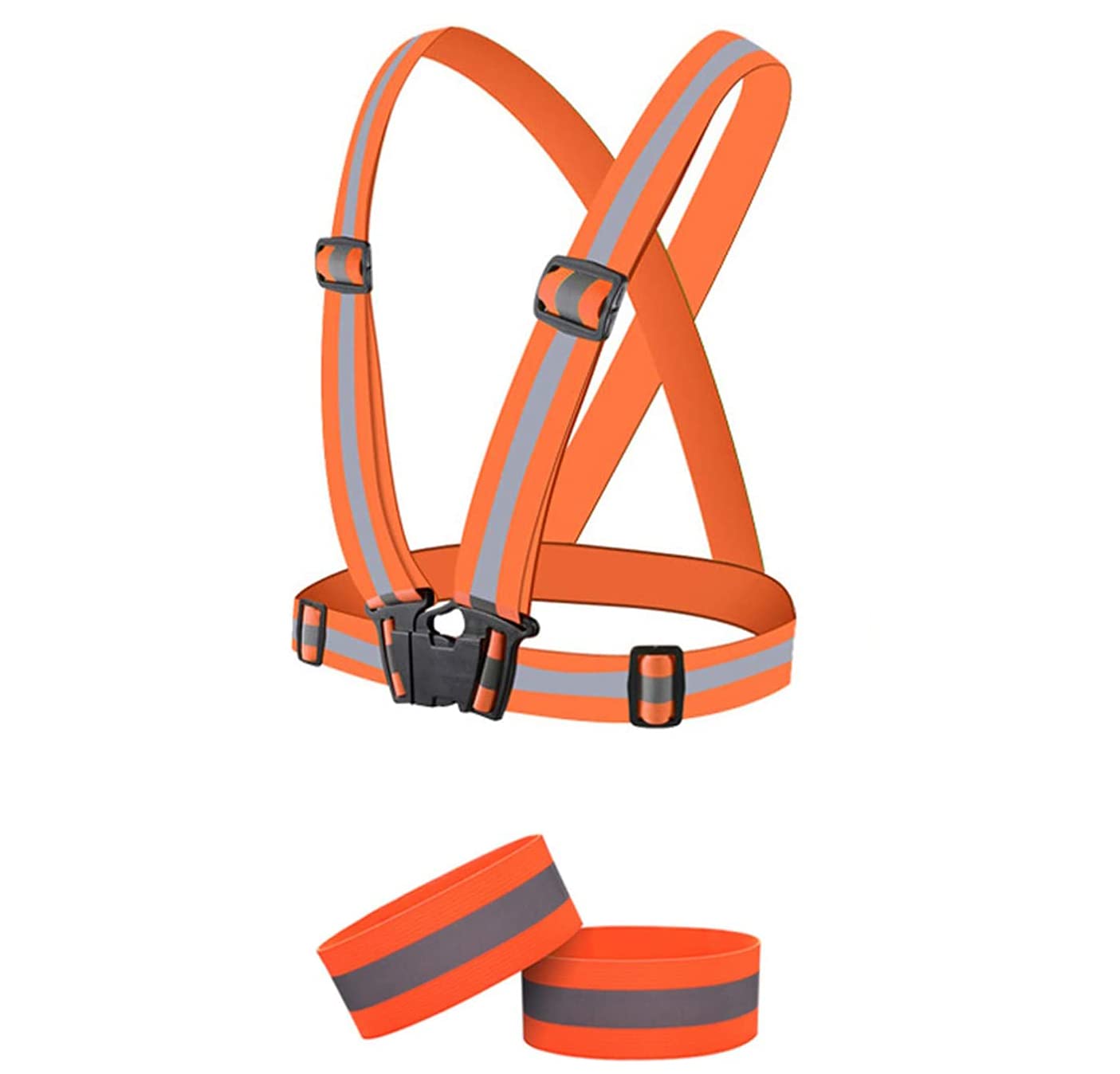 CarWorksReflective Running Vest 1 Pack,Reflective Straps Night Running Riding Clothing Vest Adjustable Safety Vest Elastic Band for Outdoor Jogging, Cycling, Walking