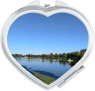 Urban Lake Photography Mirror Heart Portable Hand Pocket Makeup