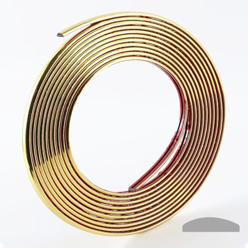 Gold Self Adhesive 3d Wall Edging Strip Peel and Stick Trim Seam Wall Sticker Decor Tape Decorative for Ceiling/Corner/Mirror/Furniture/Door/Wardrobe/Home and Auto Decor (2CM*5M/0.78IN*16.4FT)