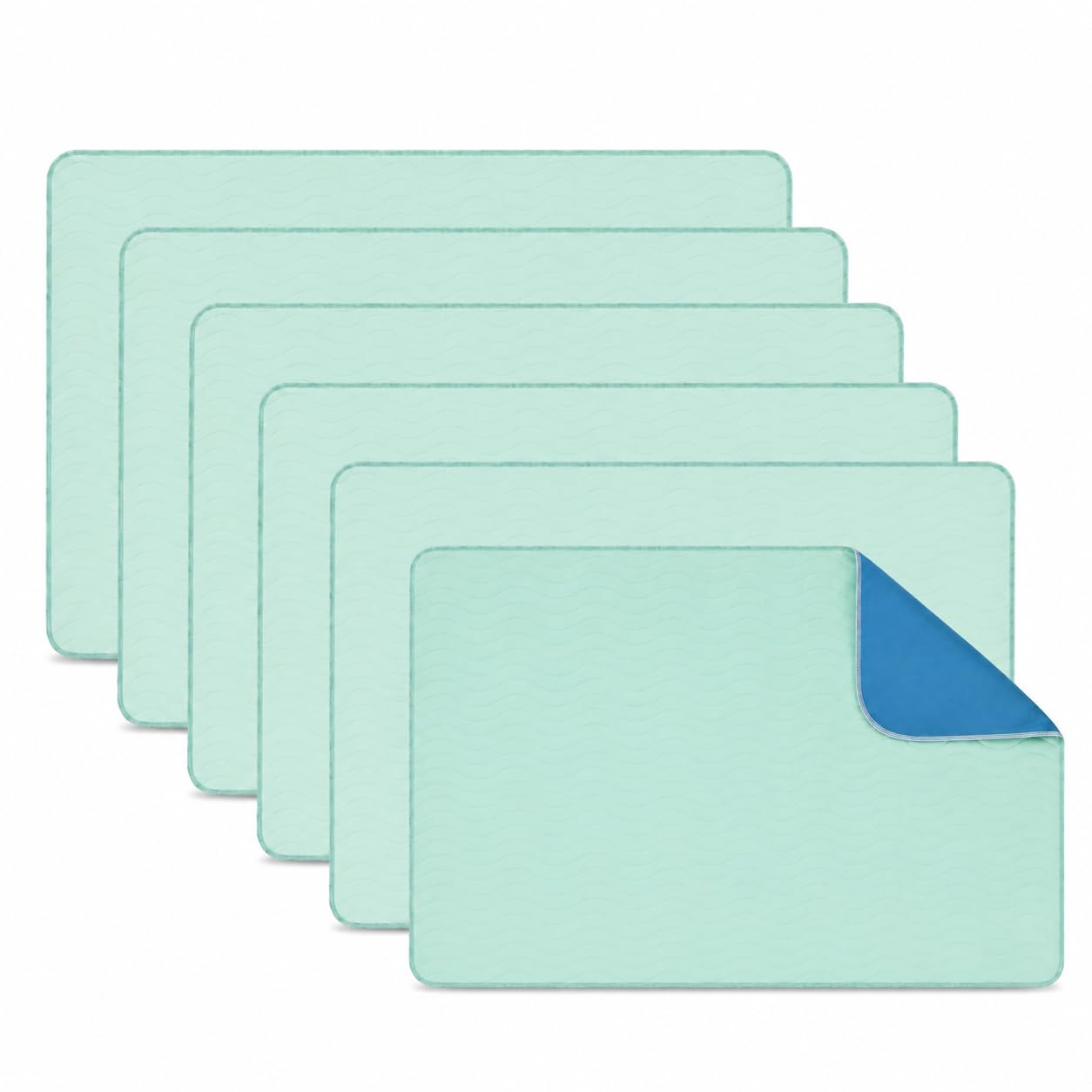 Brandsseller Juego de 6 protectores de colchón para incontinencia 75 x 90 cm, impermeables, reutilizables y lavables, absorbentes con base antideslizante