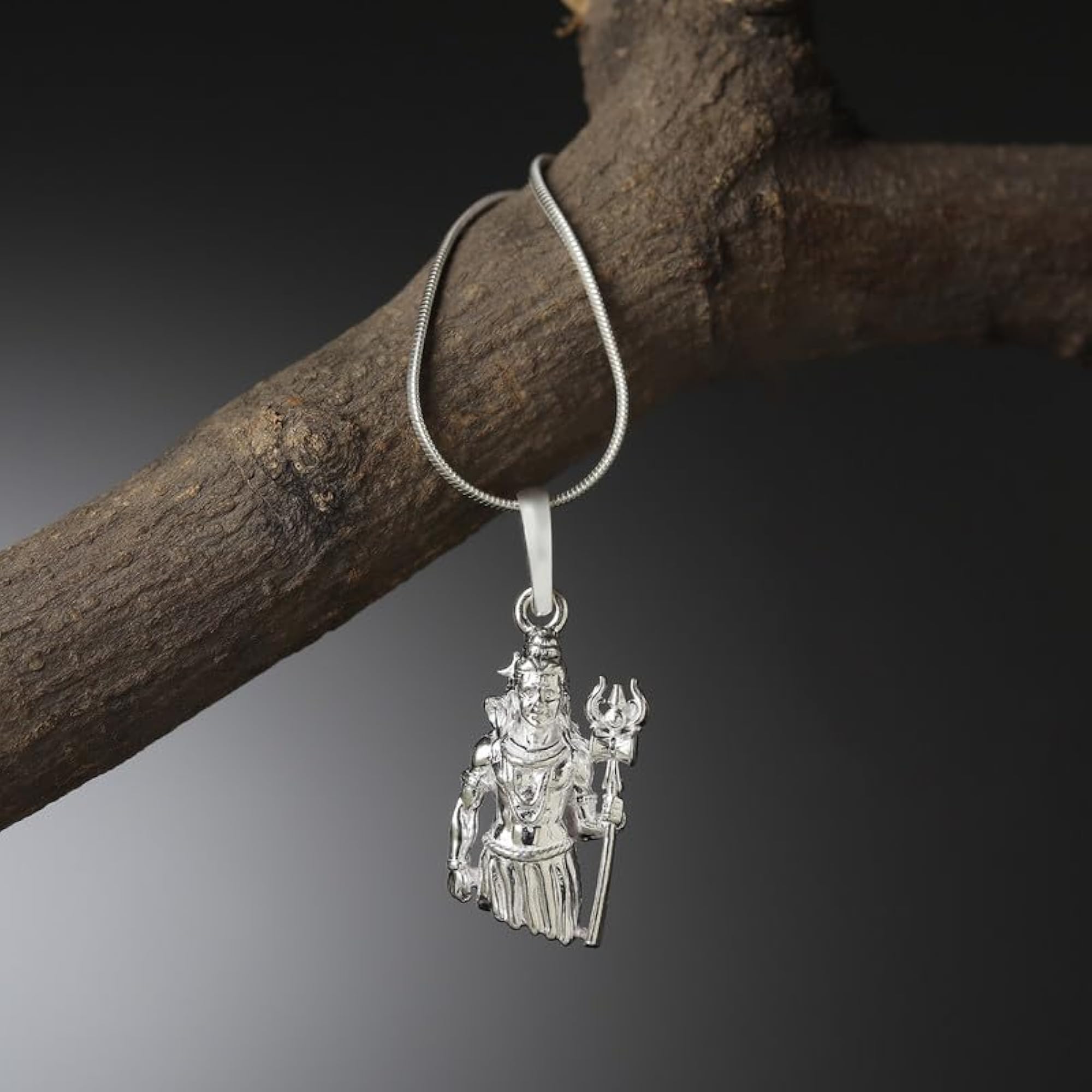Women's Sterling Silver God Shiva Chain Pendant Necklace