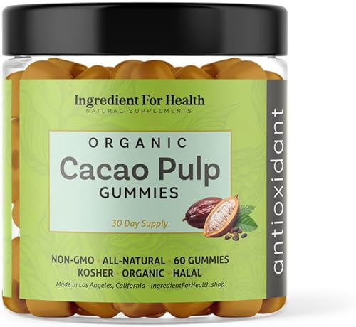 Gomitas orgánicas de pulpa de cacao para 30 días, 60 unidades de gomitas antioxidantes naturales disponible en Yaxa Peru