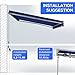 Outsunny 13' x 10' Electric Awning, Retractable Awning with Remote Controller and Crank Handle, UV40+ Sun Shade Shelter with LED Lights for Deck, Balcony, Yard, Blue