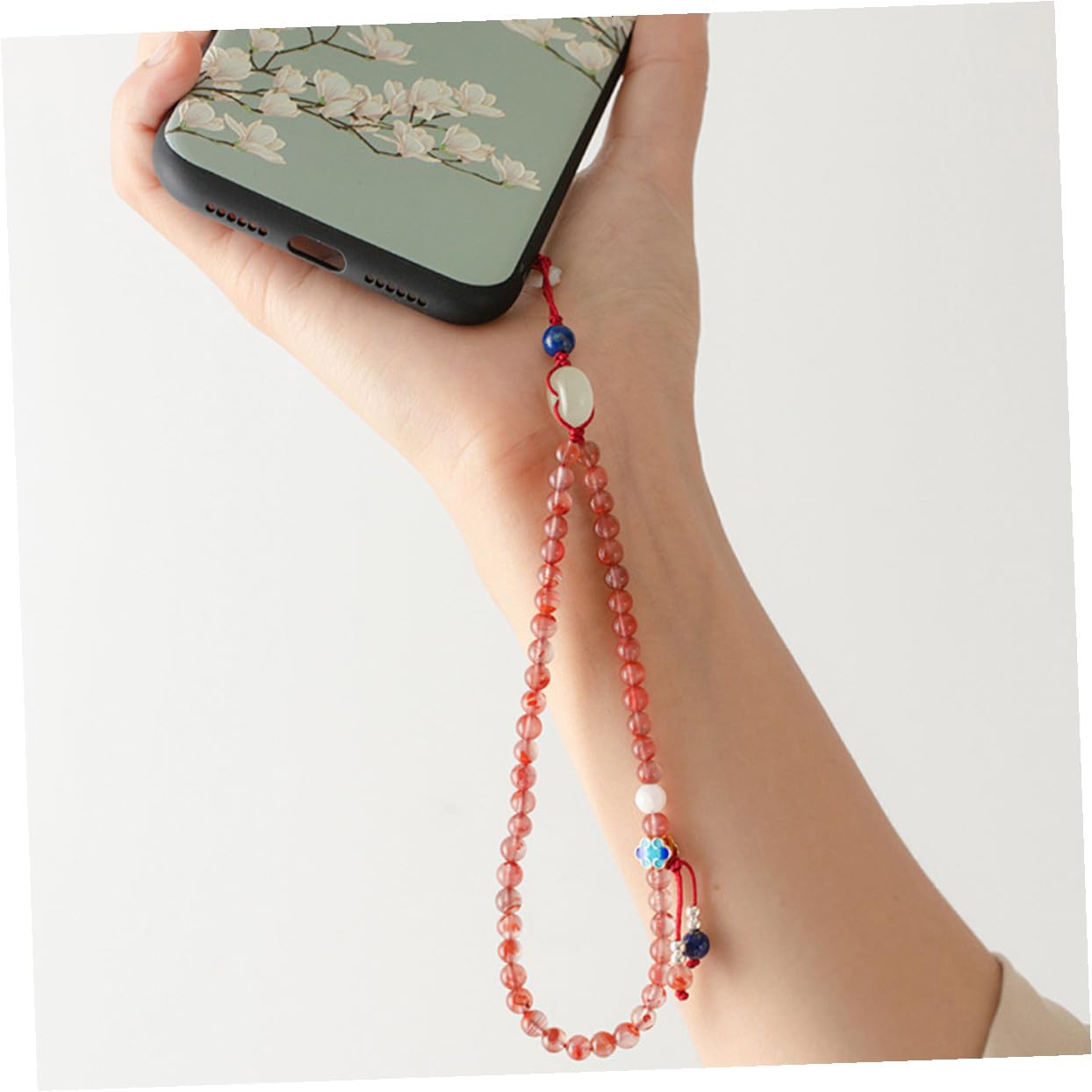 VILLCASE Lanière de Téléphone Portable Agate Sud Dragonne de Poignet Décorative Chinois Accessoire Pratique pour Smartphone pour École Voyage