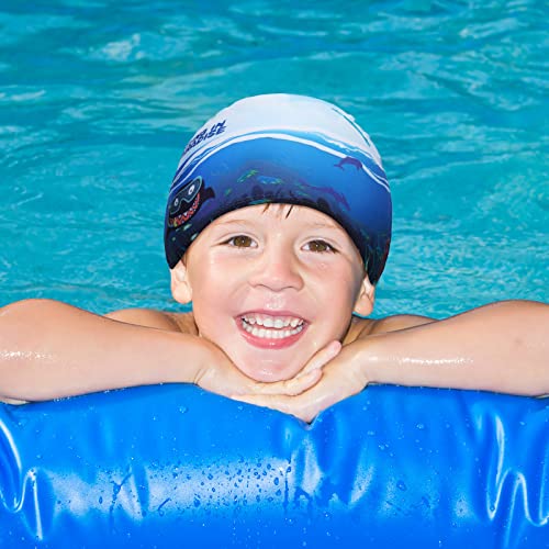 Image of 3 Pieces Kids Swim Caps for Boys Girls Waterproof Swimming Cap Pool Cap for Kids Child Swim Caps for Toddler Youth (Vivid Style)