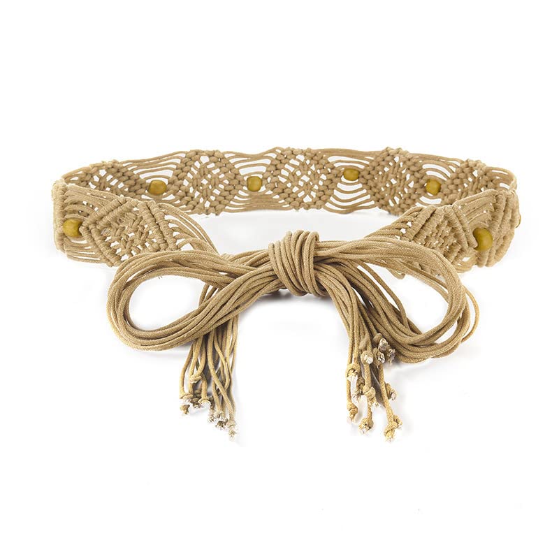 CHANYI Cinturones de vestir para mujer, cuerda de cera trenzada, cintura ancha, sello decorativo, cinturón anudado para mujer