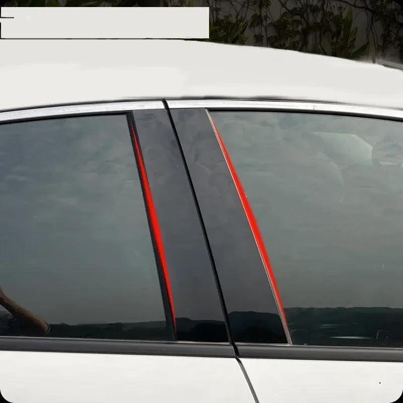 Set Di 8 Adesivi Per Montanti Finestrini In Carbonio Nero – Per Hyundai Tucson 2016-2021 – Protezione Anti-graffio E Finitura Lucida