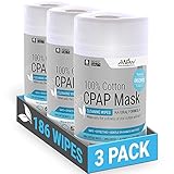 AWOW Professional CPAP Mask Cleaning Wipes, 186 Unscented Cotton CPAP Mask Wipes | Perfect for Your...