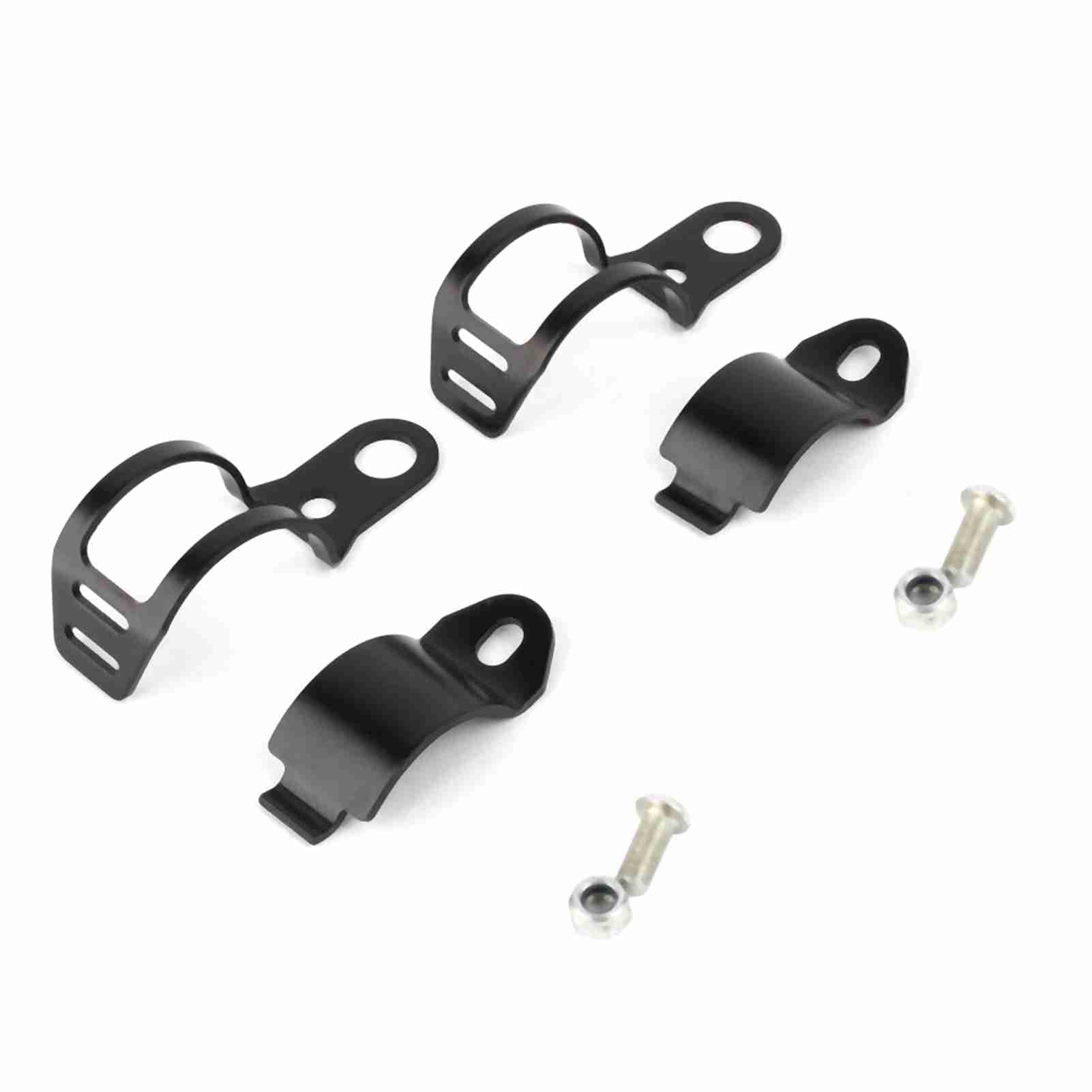 Klanata Motorbike Turn Signal Mount Bracket, 30-43mm Fork Relocation Clamps, Universal Fit for 37mm-51mm Fork Tubes, Black