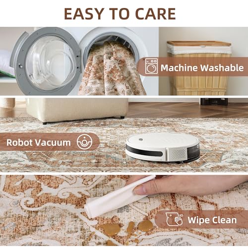 2x3 Small Entryway Doormat 2x3 Front Door Rug Indoor Entrance Kitchen Bathroom Carpet Farmhouse Non Slip Washable Low Pile Floor Carpet, Caramel/Beige/Multi