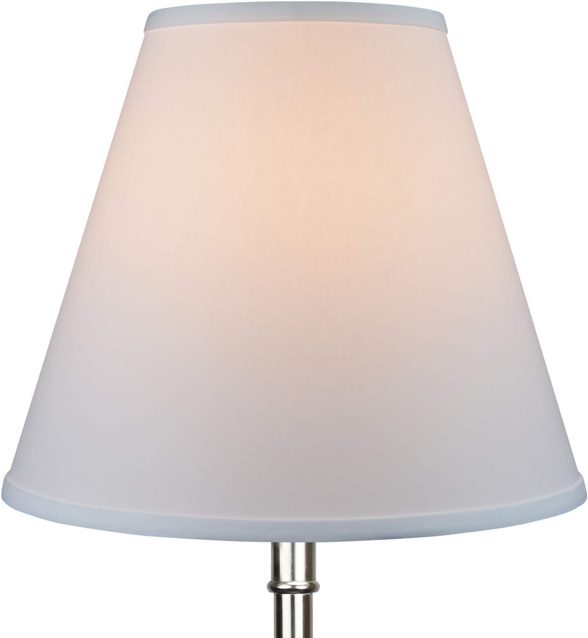 FenchelShades.com Lampshade 7" Top Diameter x 14" Bottom Diameter x 12" Slant Height with Washer (Spider) Attachment for Lamps with a Harp (Linen White)