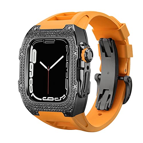 Bracelet diamant pour Apple Watch 45mm boîtier de luxe en agate