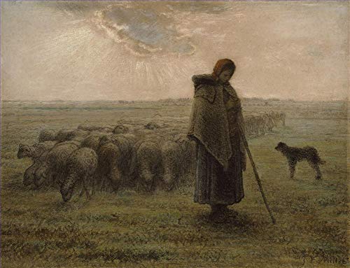 Peinture à l'huile Bergère Millet pour une décoration murale de salon raffinée