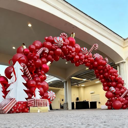 Image of 412pcs Ruby Red Balloon Arch Kit,18 12 10 5 Inch Different Sizes Matte Latex Balloons for Valentine's Day Graduation Wedding Christmas Birthday Party Decorations