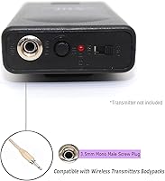 Vista 6 de Micrófono de auriculares con doble auricular sobre la oreja Micrófono compatible con sistema inalámbrico Transmisor de Bodypack con cable de 3.9 ft