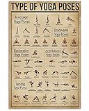 Ara Step Retro Yoga Art Poster Prints (tipo de posturas de yoga, póster vertical con impresión artística, regalo de decoración interior del hogar, 297 x 420 mm, 11,7 x 16,5 pulgadas)