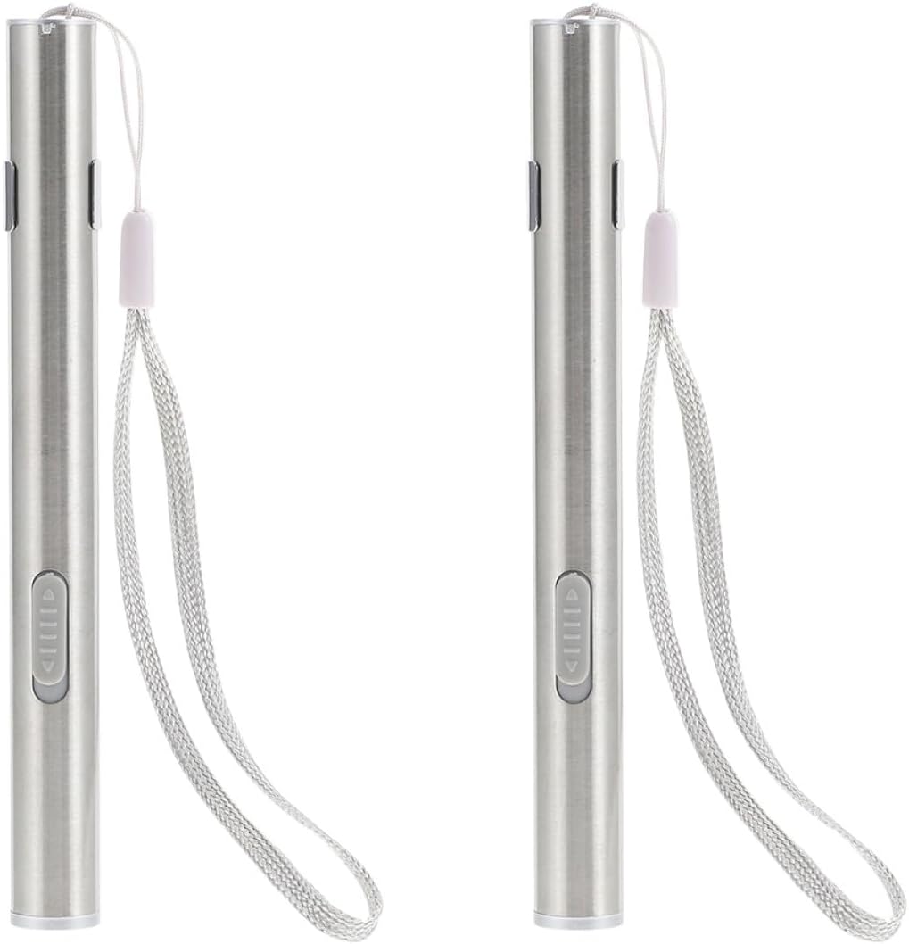 2pcs USB Rechargeable LED Pen Light, Portable White Light Examination Flashlight for Doctor Pupil Inspection, Mini Diagnostic Pen Torch for and Oral Use