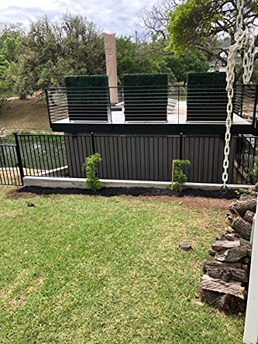 Artigwall Artificial Boxwood Hedge Divider Wall With Black 201 Stainless Steel Planter Box (48" H X 48" L X 14" D) #TOP6