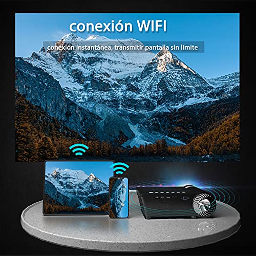 Selvim-Proyector-WiFi-Bluetooth-6000-Lumenes-Mini-Proyector-Portatil-para-Movil-Soporta-1080P-60000-Horas-LED-Compatible-con-PS5-PS4-TV-Stick-HDMI-VGA-USB-AV-para-Cine-en-Casa-Peliculas