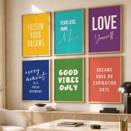 Image of kotart motivational Quotes wall art painting with frame for home decoration /Wall decor paintings for living room, Framed poster set for bedroom Set of 6 (10x13, I)
