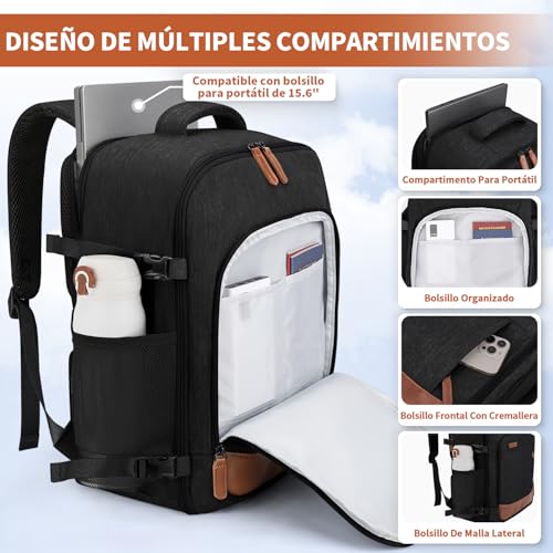 Mochila viaje equipaje de mano 40x30x20 maleta cabina pequeña para Easyjet, Vueling y Wizz Air 5
