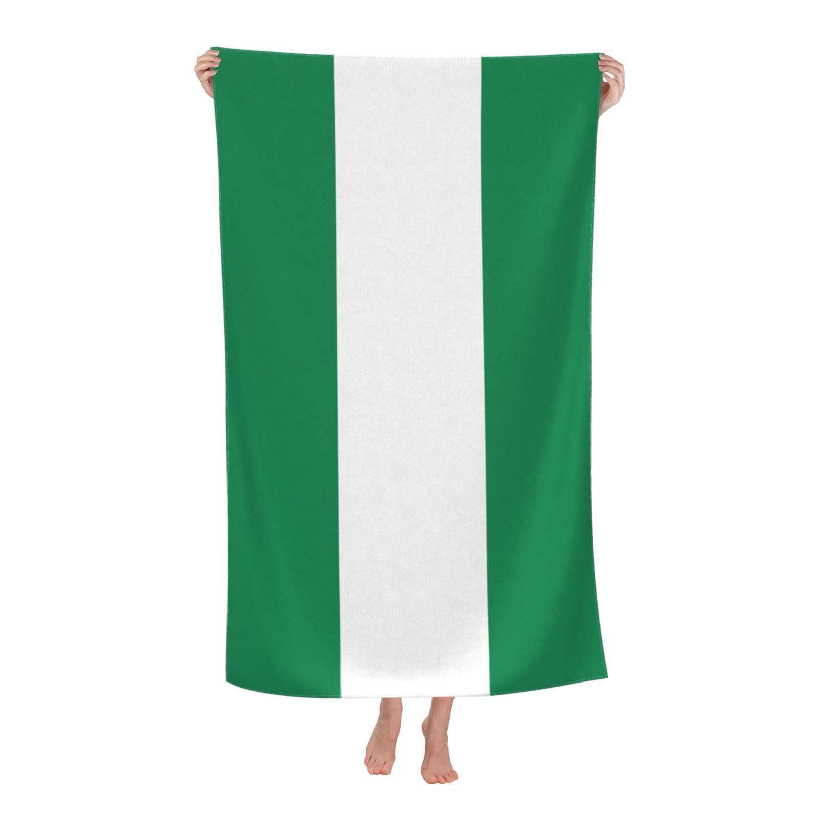 LSRCPD Beach Towels Nigeria Flag Camping Pool Sports Gym For Adults Women 80X130Cm
