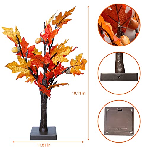 Twinkle Star 24 Led Tabletop Lighted Maple Tree Battery Operated, Thanksgiving Table Decoration Lights, Maple Leaves And Acorn Autumn Tree For Indoor Home Bedroom Fall Decorations #TOP4