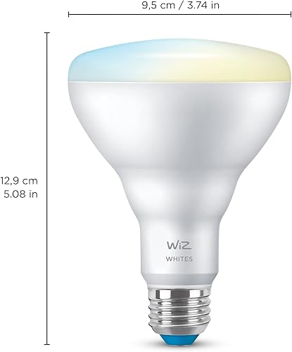 Miniatura 2 de WiZ - Bombilla inteligente LED blanca ajustable BR30 de 65 W, paquete de 1, E26, para interiores, se conecta a tu Wi-Fi existente, controla con voz