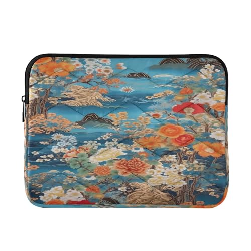 Funda para laptop 13-14 pulgadas flores japonesas impermeable