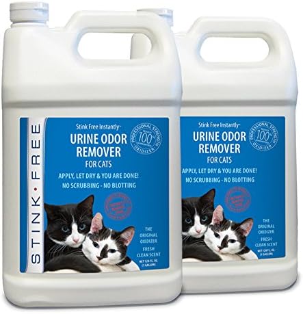 Stink Free Instantly Cat Urine Odor Remover & Eliminator Cleaning Solution, Oxidizer Based Pee Cleaner Solution & Deodorizer for Carpets, Outdoor Rugs, Rugs, Mattress, etc. 2-128 oz Gallons