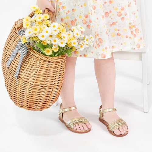 Image of Otter MOMO Girls Open Toe Princess Flat Sandals with Comfort Sole Summer Sandals