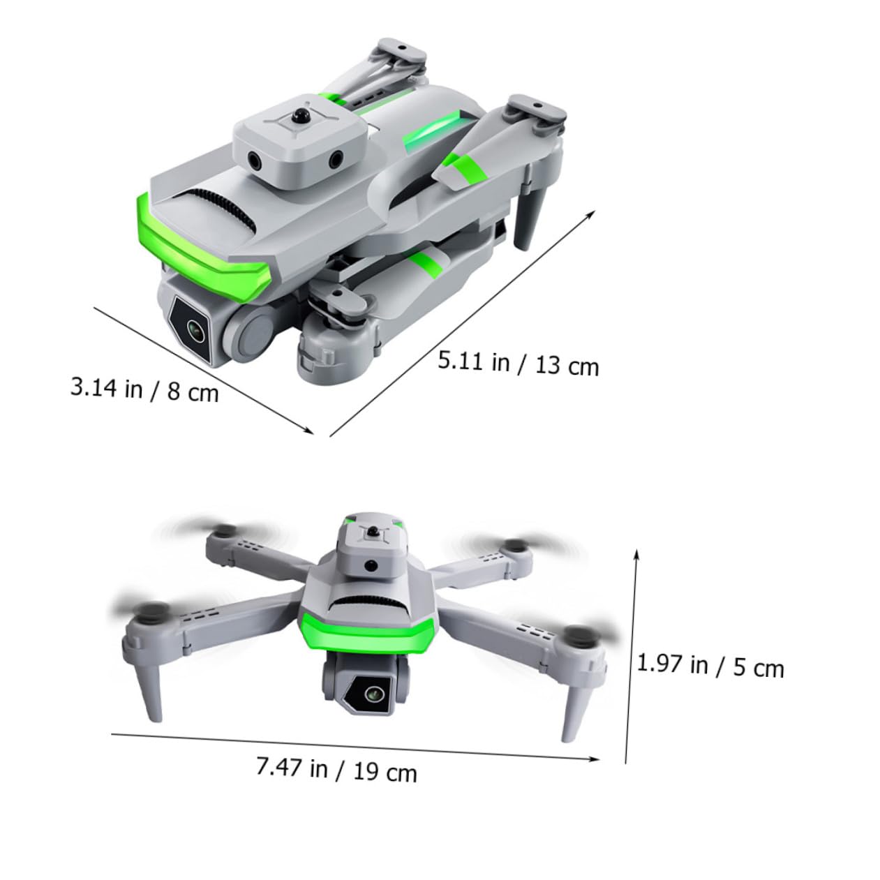 ORFOFE Drone Pieghevole Rc Aereo Telecamera Quadricottero Ricaricabile per Adulti e Adolescenti con Luci LED