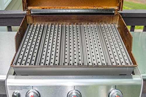 Grillgrate Set Of Two 19.25" Panels (Interlocking) + Gratetool - Premium Grilling Grates Fit Any 19.25" Deep Grill Including Half Coverage For The 2007-2016 Weber Genesis #TOP1