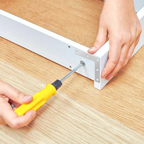 SyiXute 20 Stück L-Form Eckwinkel,Flachwinkel Winkelverbinder,Flachverbinder Edelstahl mit 100 Schrauben für Schrank Tisch Stuhl (80 mm* 80 mm)