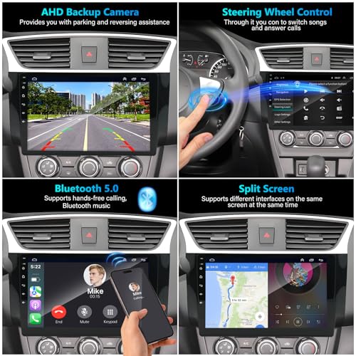 Android 14 Car Stereo Radio for Nissan Sentra 2007-2012, 4+64G Radio with Wireless CarPlay/Android Auto, 7" IPS HD Touch Screen Radio with WiFi/GPS/Bluetooth/Mirror Link/FM/USB/SWC/Backup Camera/Mic by YCBB - Used condition - Image 8