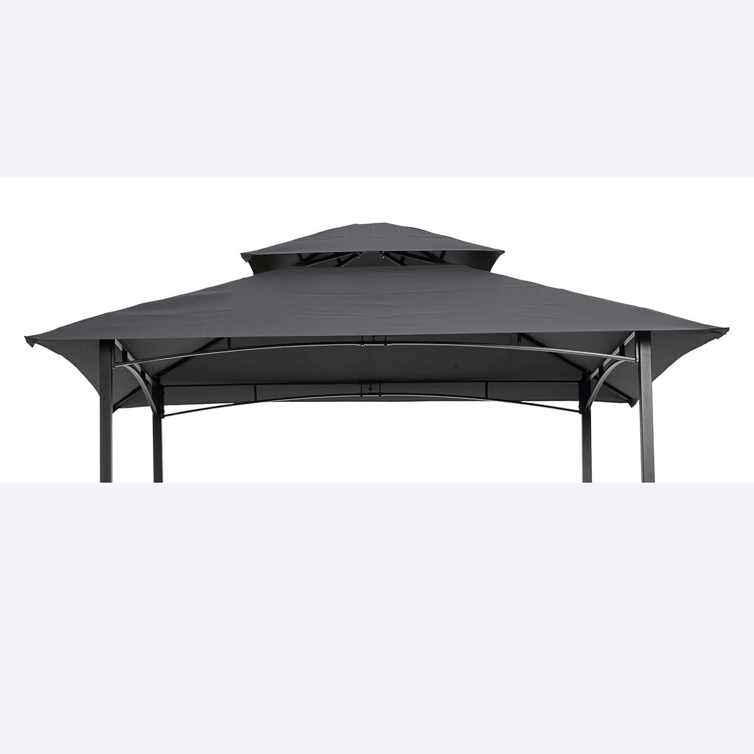 8' x 5' Grill Gazebo Replacement Canopy, Replacement Canopy Top Cover, Double Tiered Replacement Canopy, BBQ Gazebo Roof Top, Gray