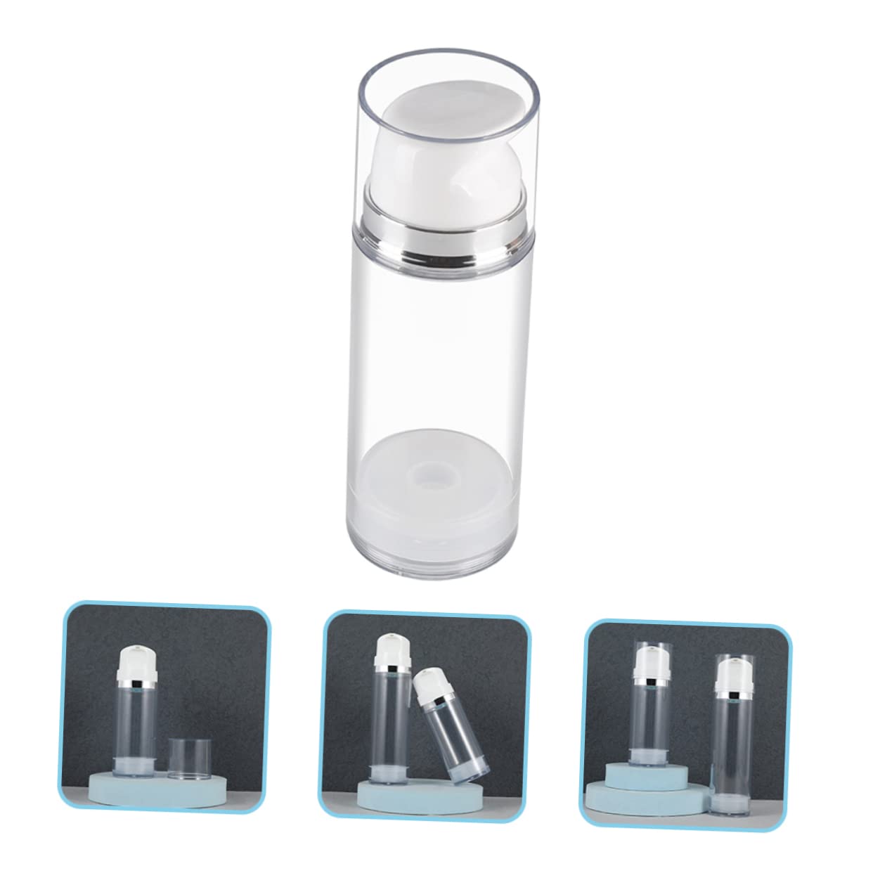 FOMIYES 15 Piezas botella de loción vacía Envase de plástico para loción Envase de plástico para manos dispensador de champú de viaje botella de loción sin aire práctica botella de crema