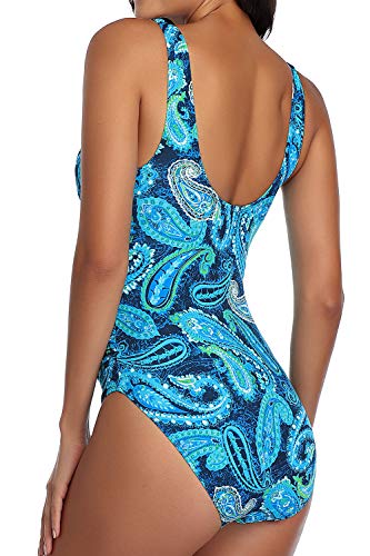 PERONA Women's One Piece Swimsuits Tummy Control Bathing Suits Ruffled Plus Size Swimwear3