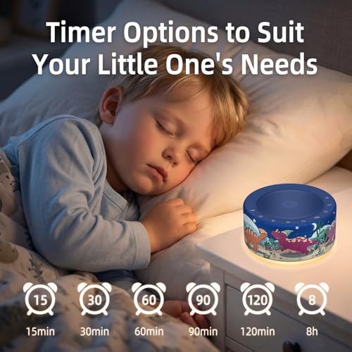 Image of Kipcush White Noise Machine for Baby & Adults, Sleep Sound Machine with 30 Soothing Sounds, 8-Color Night Light, Memory Function, White Noise for Sleeping, Nursery, Office, Travel, Relaxation