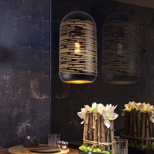 Café loft chandelier en métal E27 plafonnier industriel noir