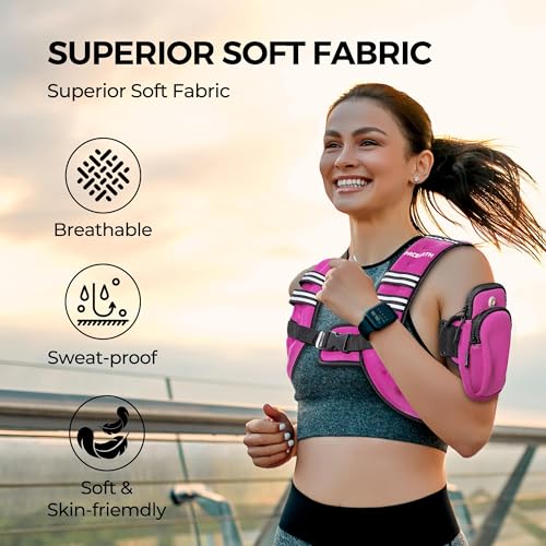 Image of PACEARTH Weighted Vest,6lb /8lb /10lb /12lb /16lb /20lb /25lb /30lb Weight Vest with Reflective Stripe, Body Weight Vests for Women, Men, Weight Loss Workout, Strength Training, Running, Walking, Jogging
