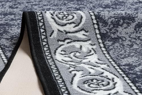 Tapis de course antidérapant long couloir salon gris - 8