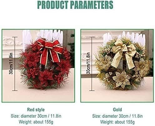 クリスマスリース、クリスマスフラワーリング人工クリスマスリース、30 40CMクリスマスリースデコレーションカラフルな壁フロントドア