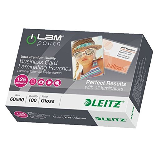 100 Leitz 7369 Laminierfolien – 60x90mm, 125 Mic – Ideal Für Visitenkarten & Ausweise
