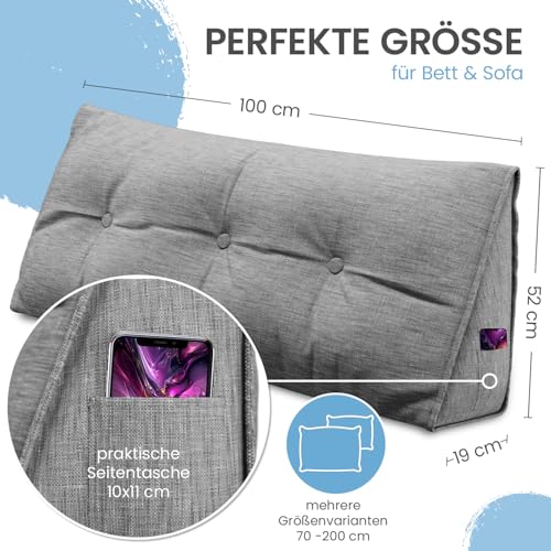 Rückenkissen Eloneo 100 cm breit für Bett und Sofa