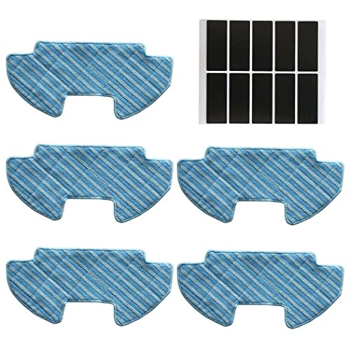 Lot de 5 chiffons en microfibre pour aspirateur robot Samsung Powerbot-E VR05R5050WK avec 10 autocollants
